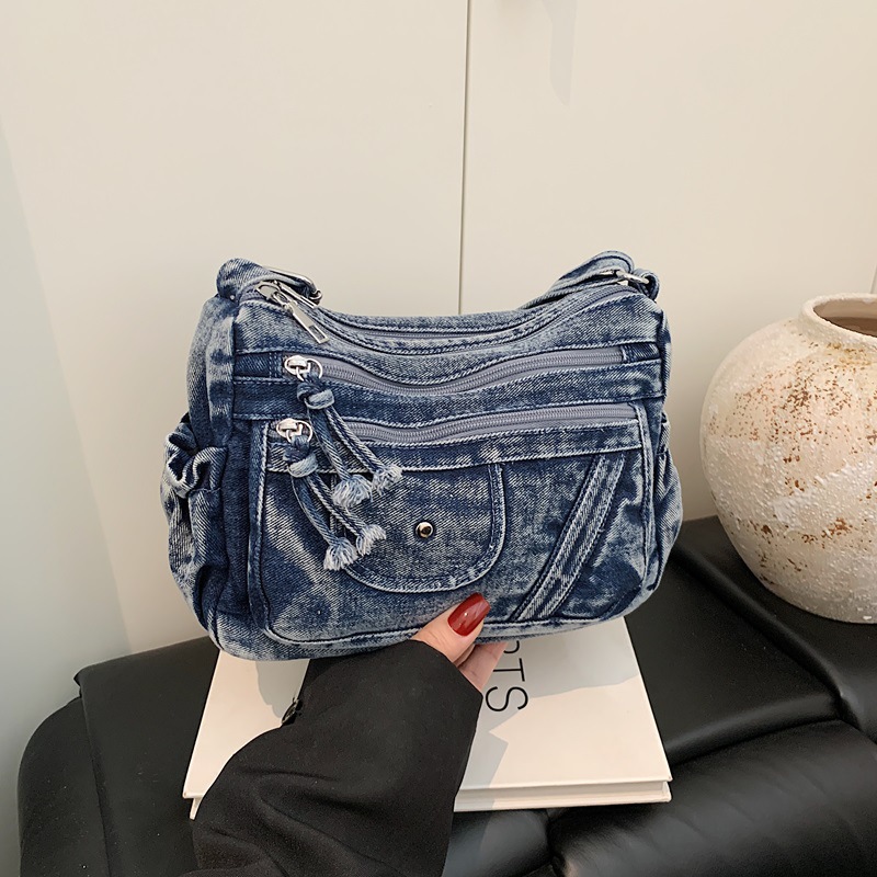 Luxury Bags Vip - Streetstyle Retro Blauwe Denim Tas 2026