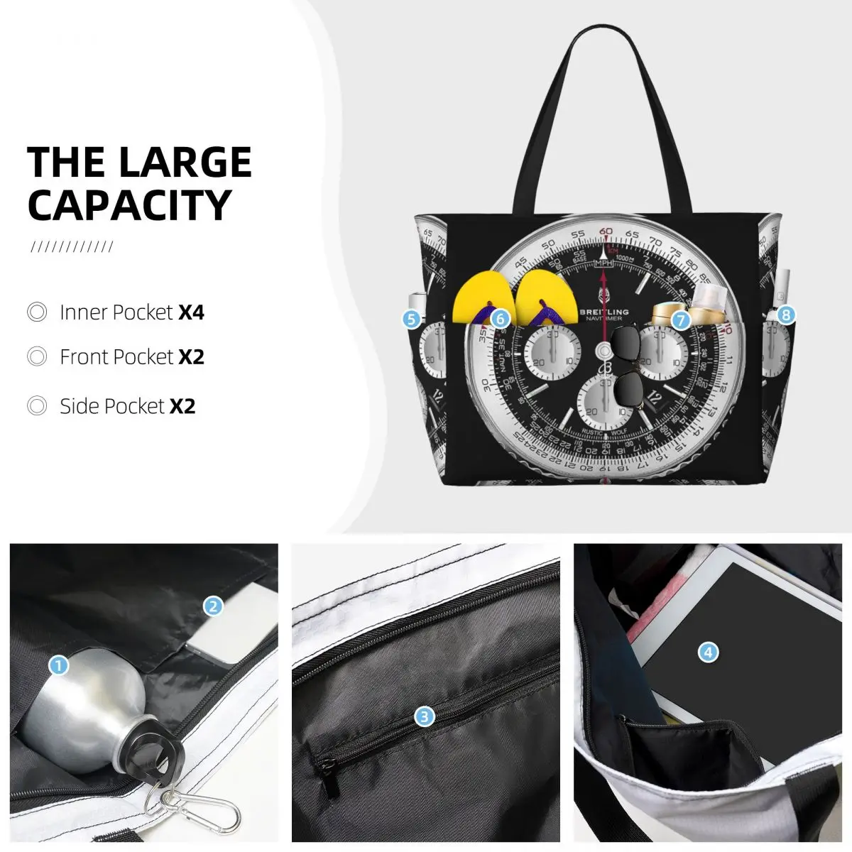 Zwarte luxe horlogevormige str - Luxury Yoga Bags recensie en prijs