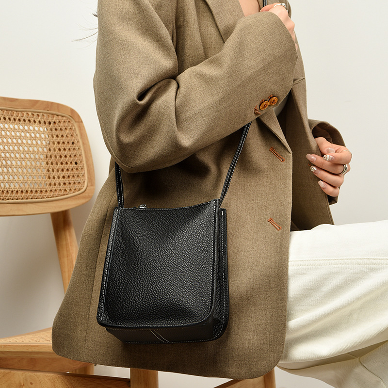 Echte leren dames schoudertas, - Accordion Wallet Zip recensie en prijs