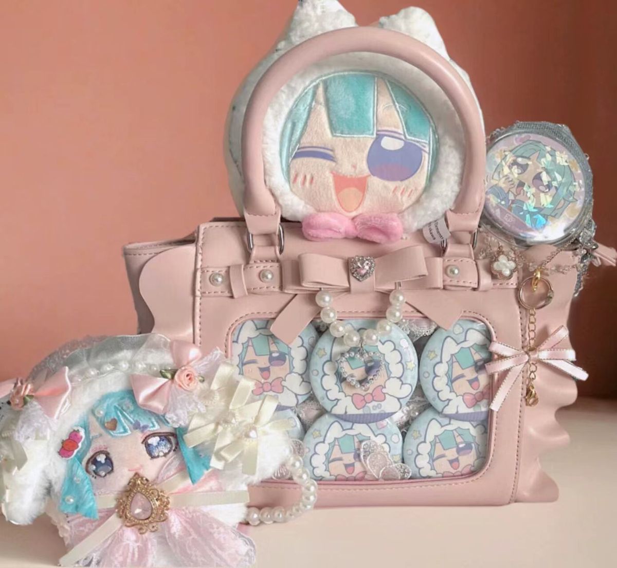 Harajuku Vierkante Roze Ita Ta - Accordion Wallet Zip recensie en prijs